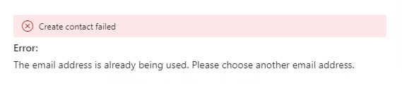 Contact Creation Error