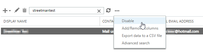 Disable Mail User