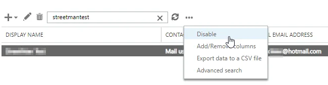 Disable Mail User