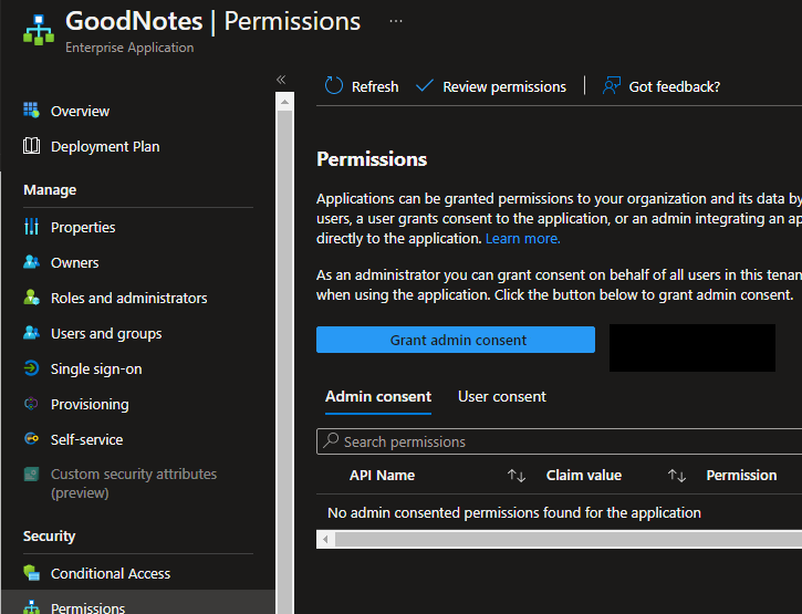 Grant Admin Consent