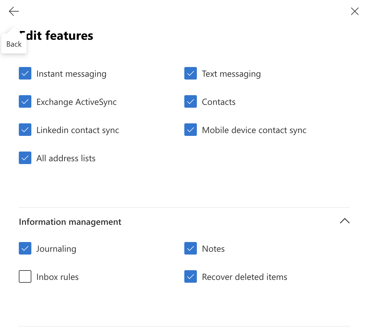 Rules settings for a shared mailbox in Outlook on the web