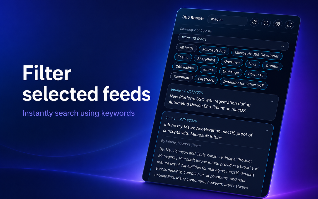 365 Reader filter view