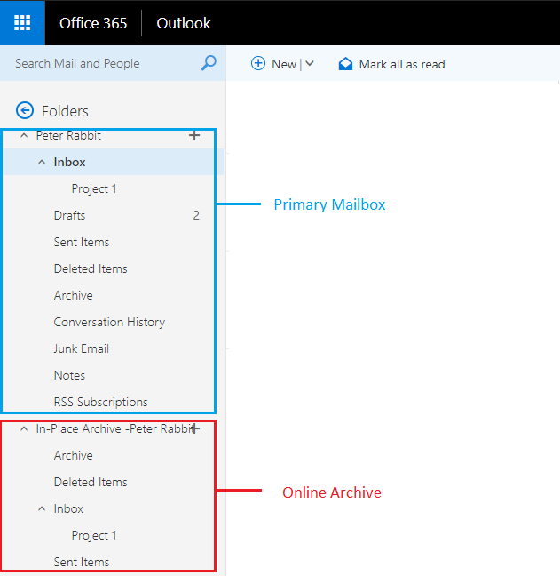 Using Exchange Online Archiving (Office 365) Cloudrun