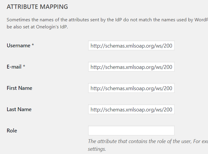 Wordpress SSO Onepress attribute mapping