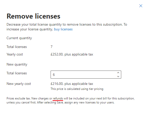 Removal of one Exchange license