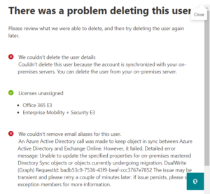 delete user problem